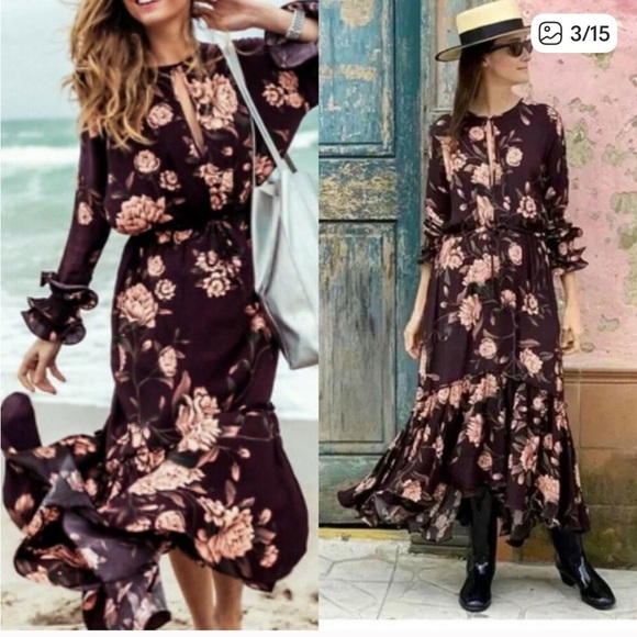 Johanna Ortiz X H&M Cottage core Floral Long Sleeve Dress - Picture 11 of 15